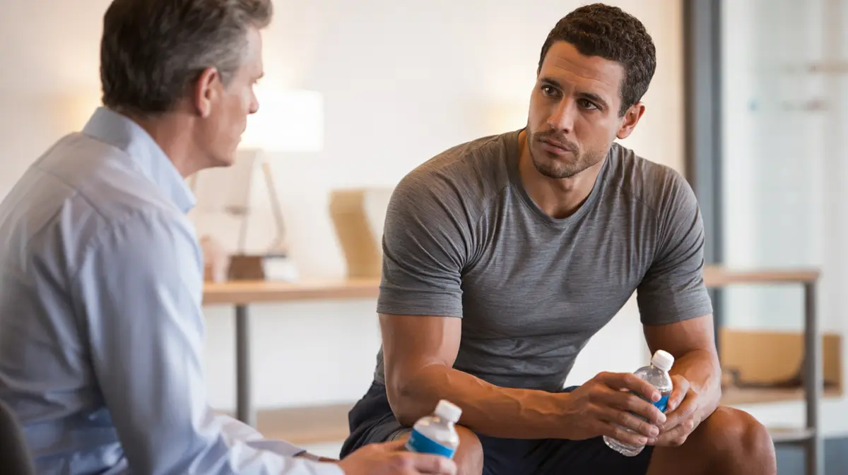Young man listening during a clinic consultation