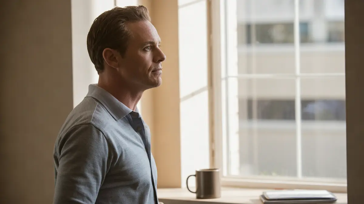 Clean-shaven man in his fifties in three-quarter profile by a window