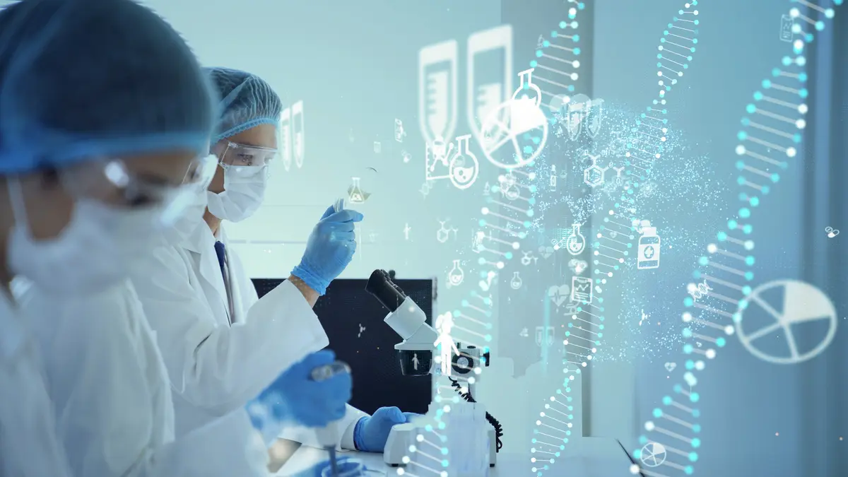 Lab scientists at work
