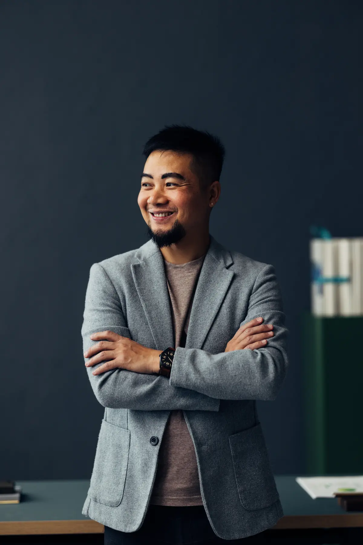 Smiling man in a blazer